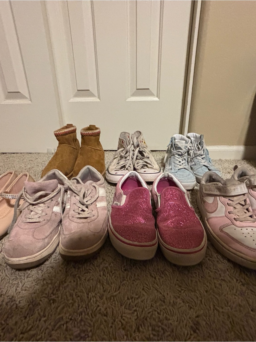 Kids Pink Glitter Slip-On Shoes - Unbranded